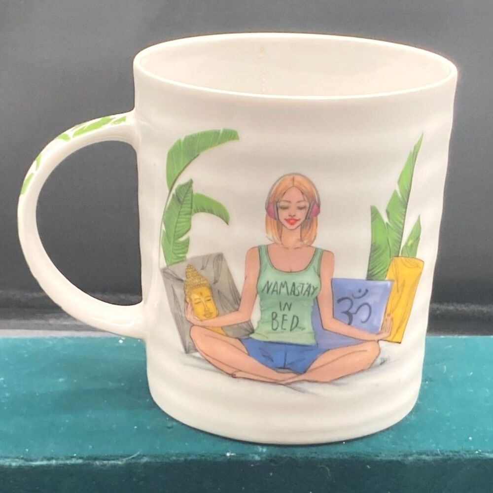 Namaste In Bed Rongrong Jumbo Porcelain Coffee Mug 20 oz